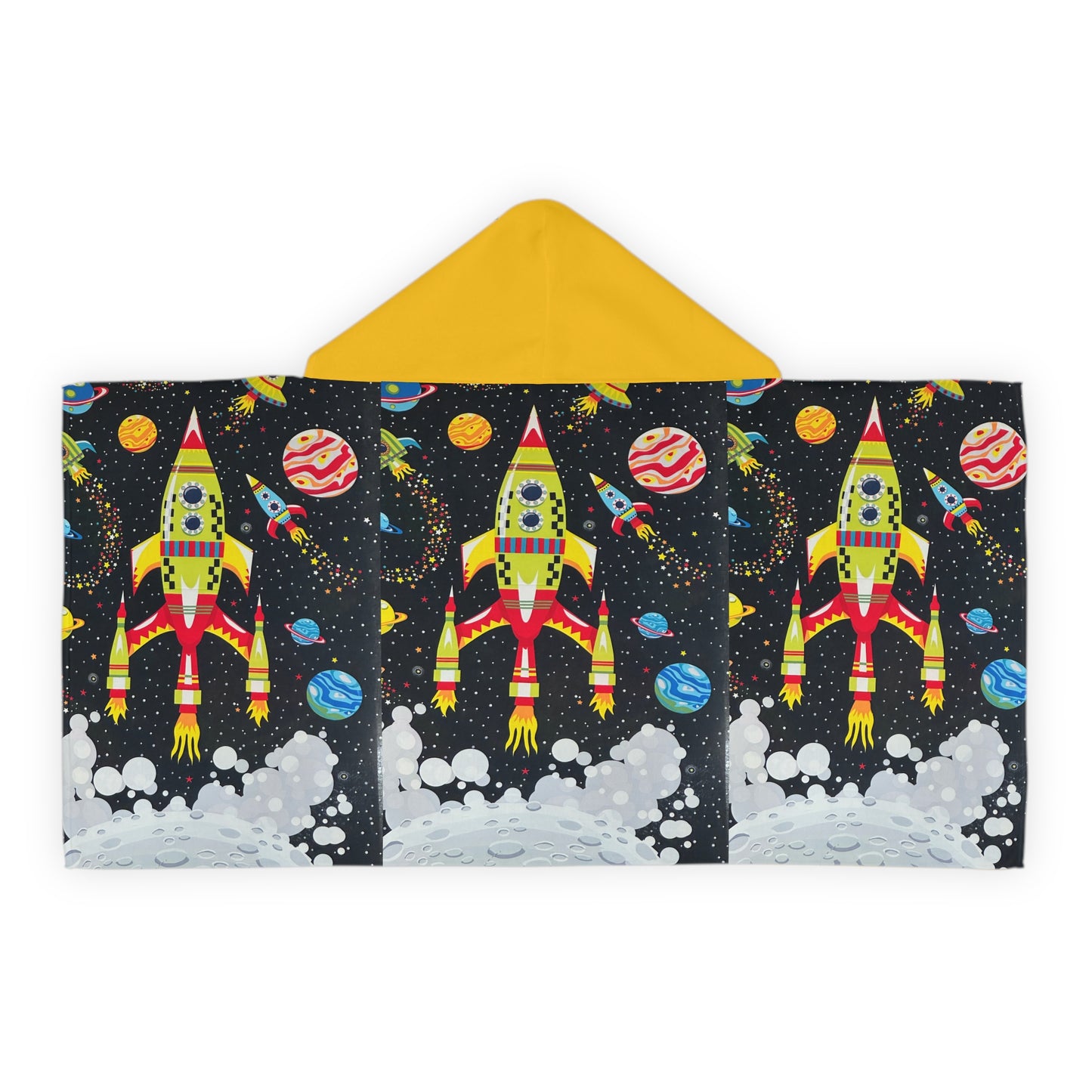 Rocket Adventure Youth Hooded Towel - Fun Space Theme for Summer Fun