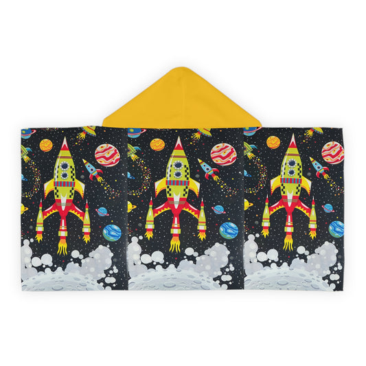 Rocket Adventure Youth Hooded Towel - Fun Space Theme for Summer Fun