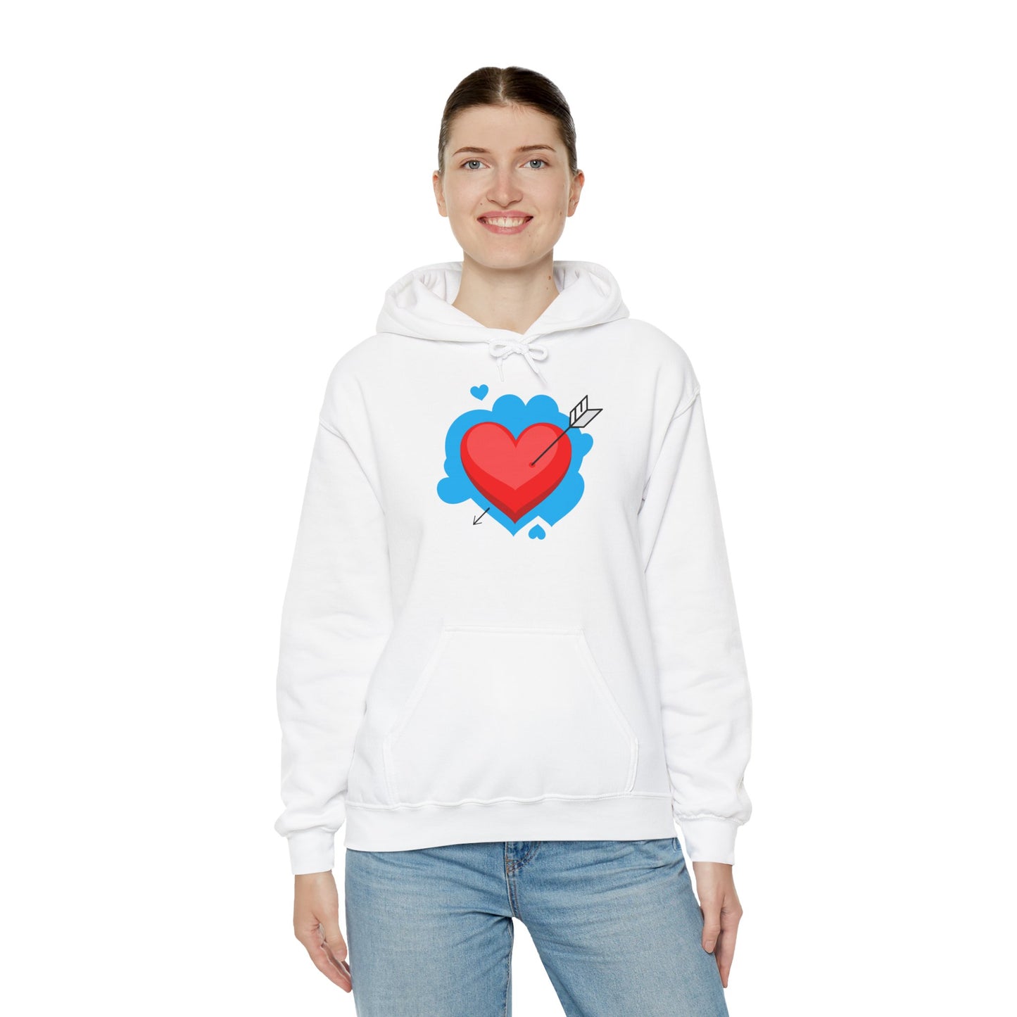 Love Arrow Unisex Hooded Sweatshirt - Cozy Valentine's Day Gift