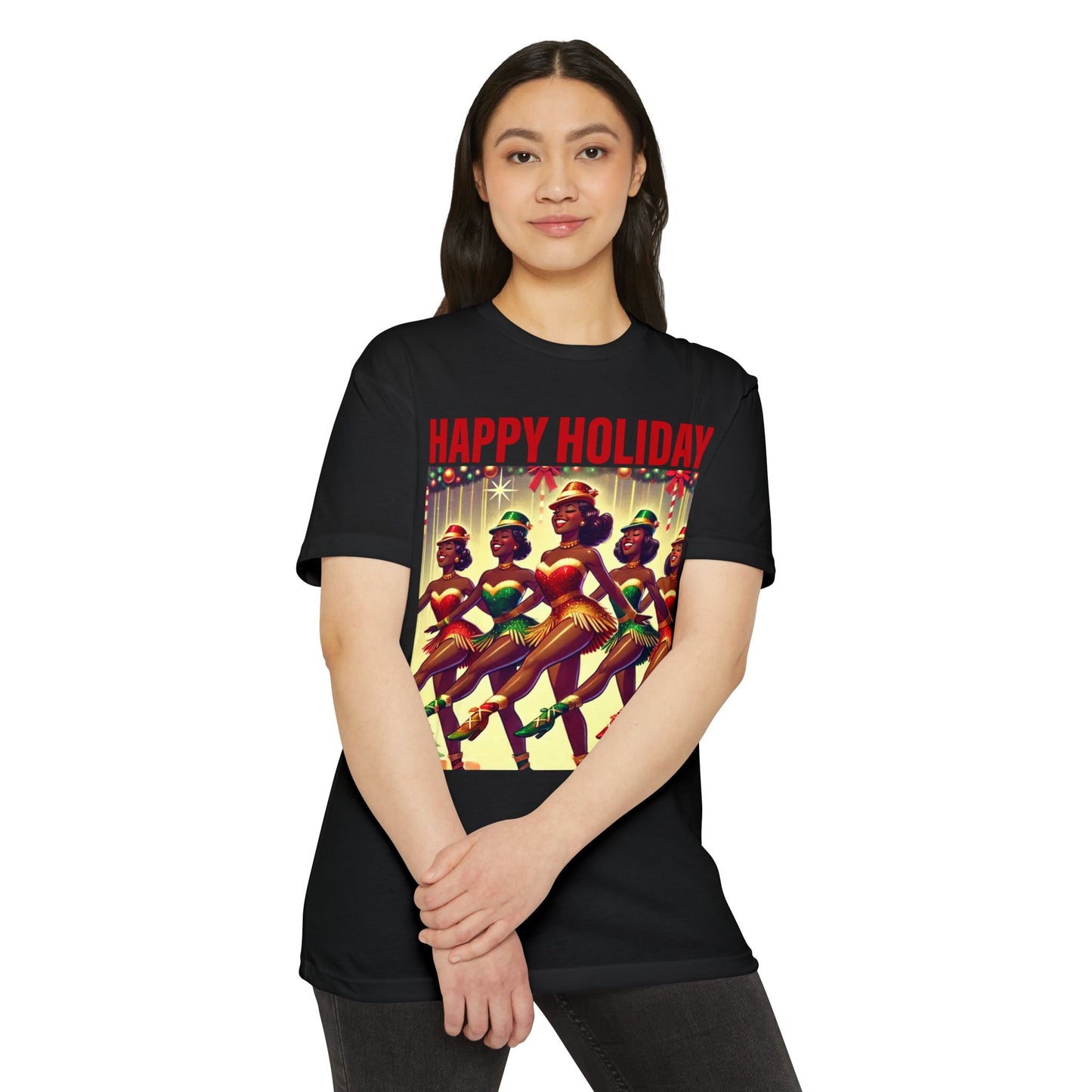 Vintage Holiday Dance Graphic T-Shirt - Happy Holidays Celebration Tee