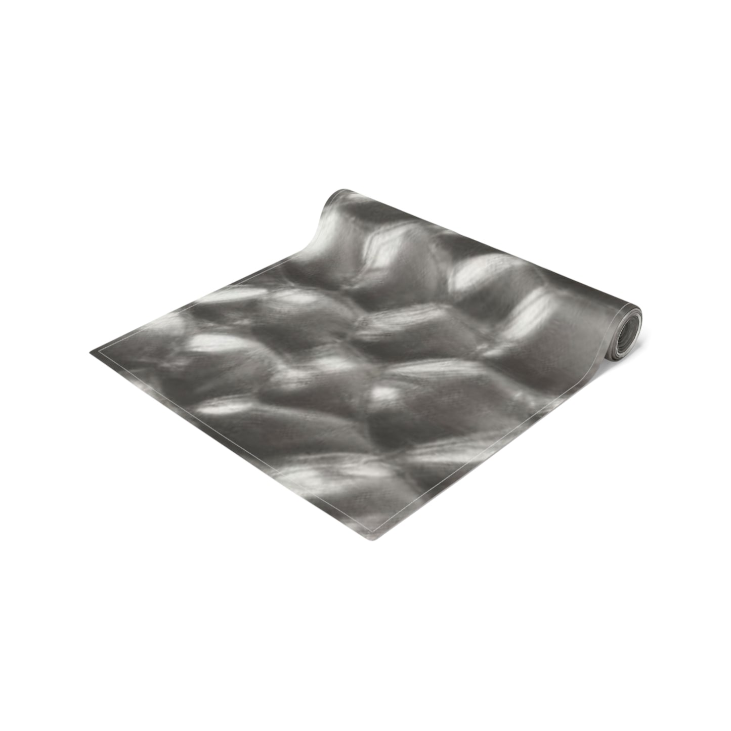 Elegant Silver Textured Table Runner for Dining Decor