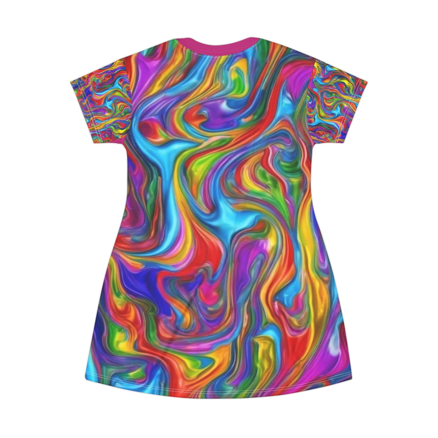 Colorful Swirl T-Shirt Dress – Vibrant Summer Fashion for Creative Souls