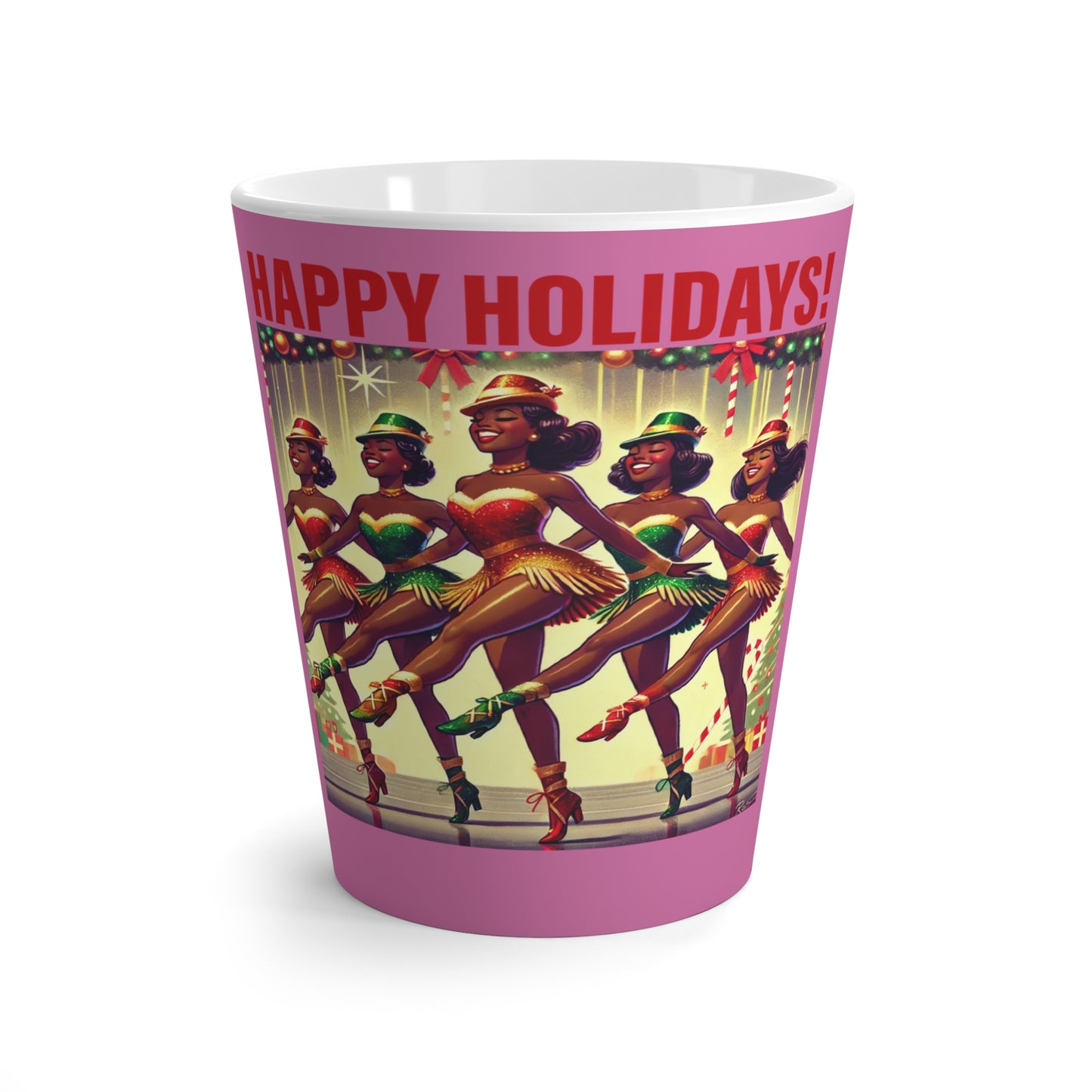 Festive Latte Mug – 'Happy Holidays!' Vintage Design for Coffee Lovers