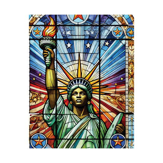 Statue of Liberty Satin Poster - Vintage Stained Glass Wall Art