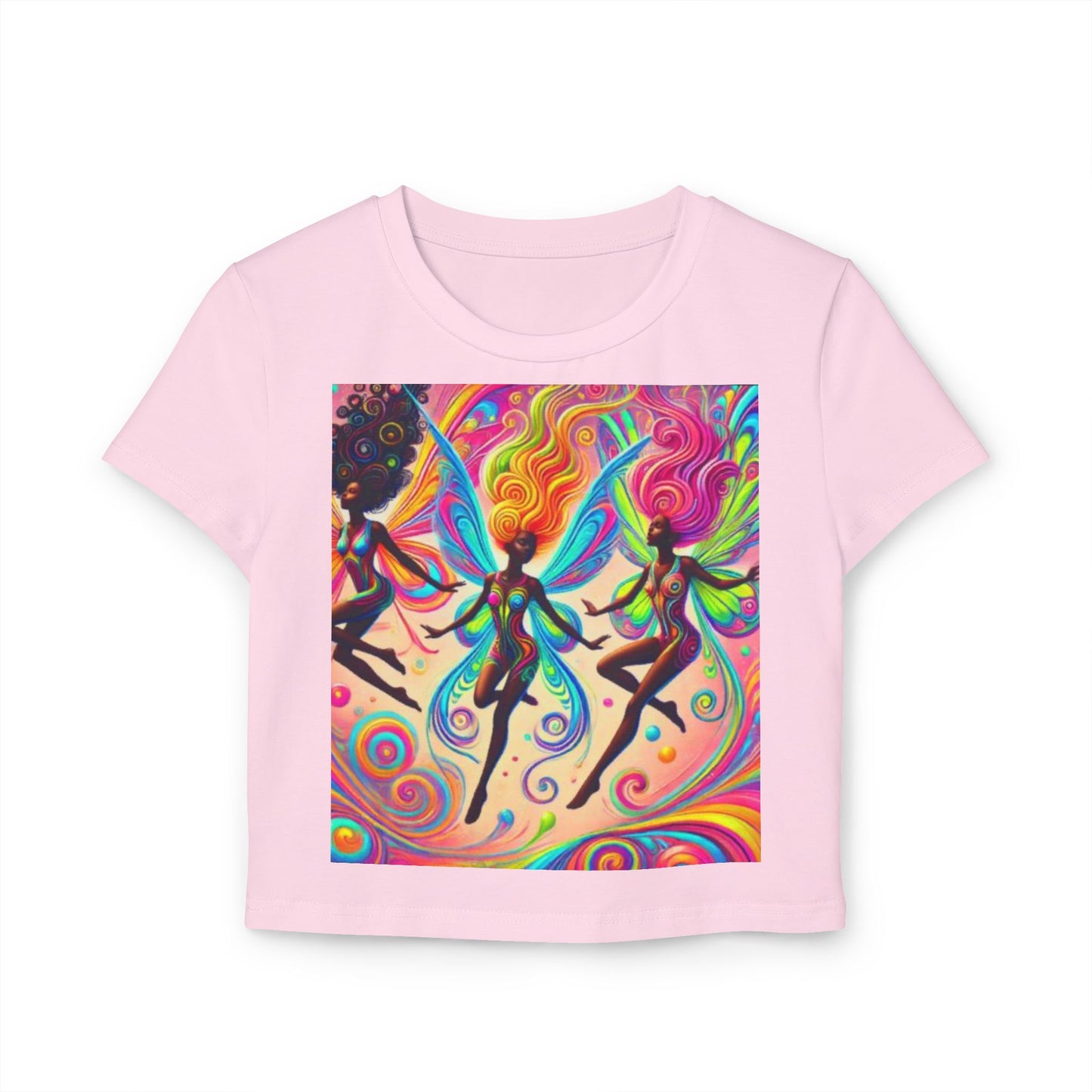 Colorful Fairy Girls Baby Tee for Women - Whimsical Art Shirt