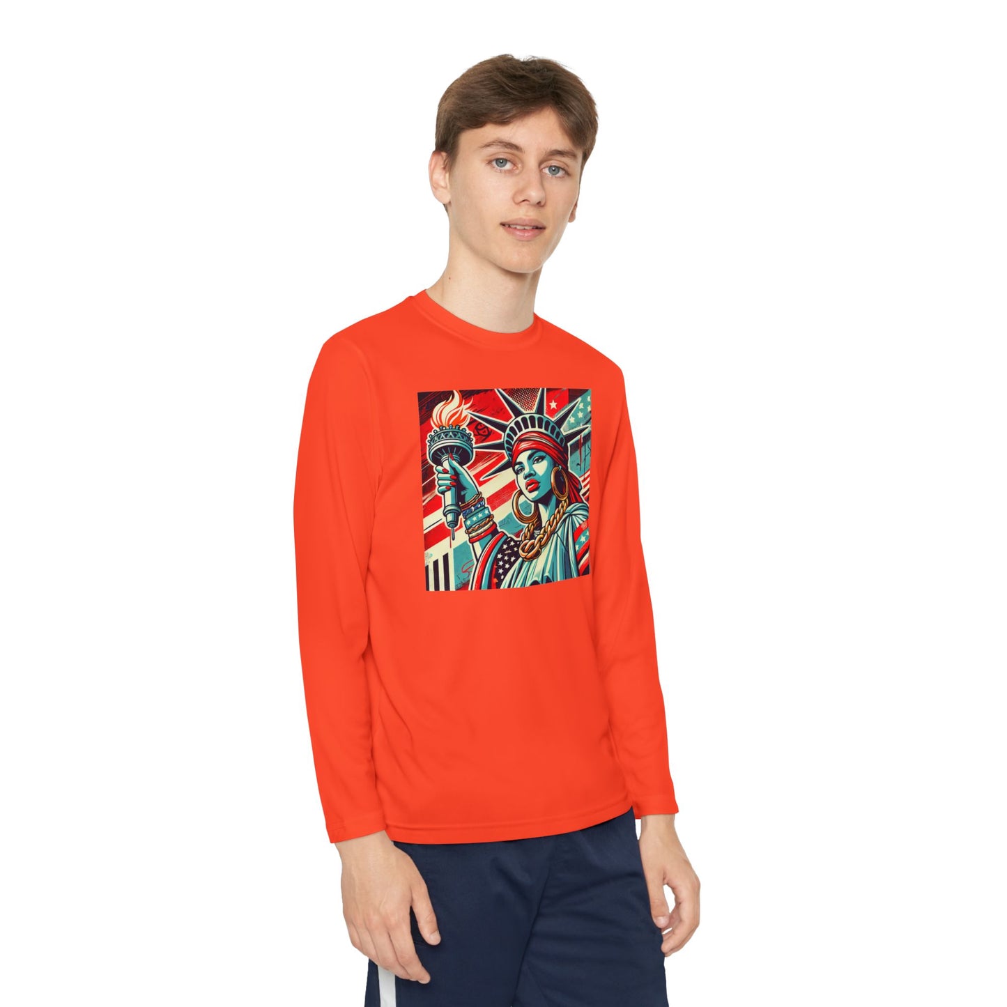 Youth Long Sleeve Tee - Statue of Liberty Graphic - Adventure Ready Apparel