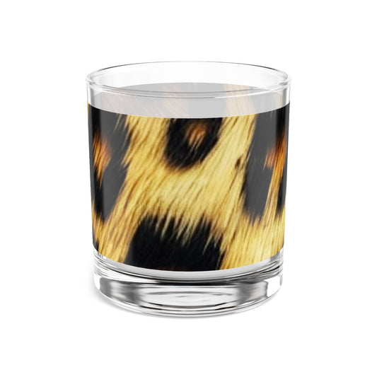 Stylish Leopard Print Rocks Glass | 10oz Cocktail Tumbler for Home Bar