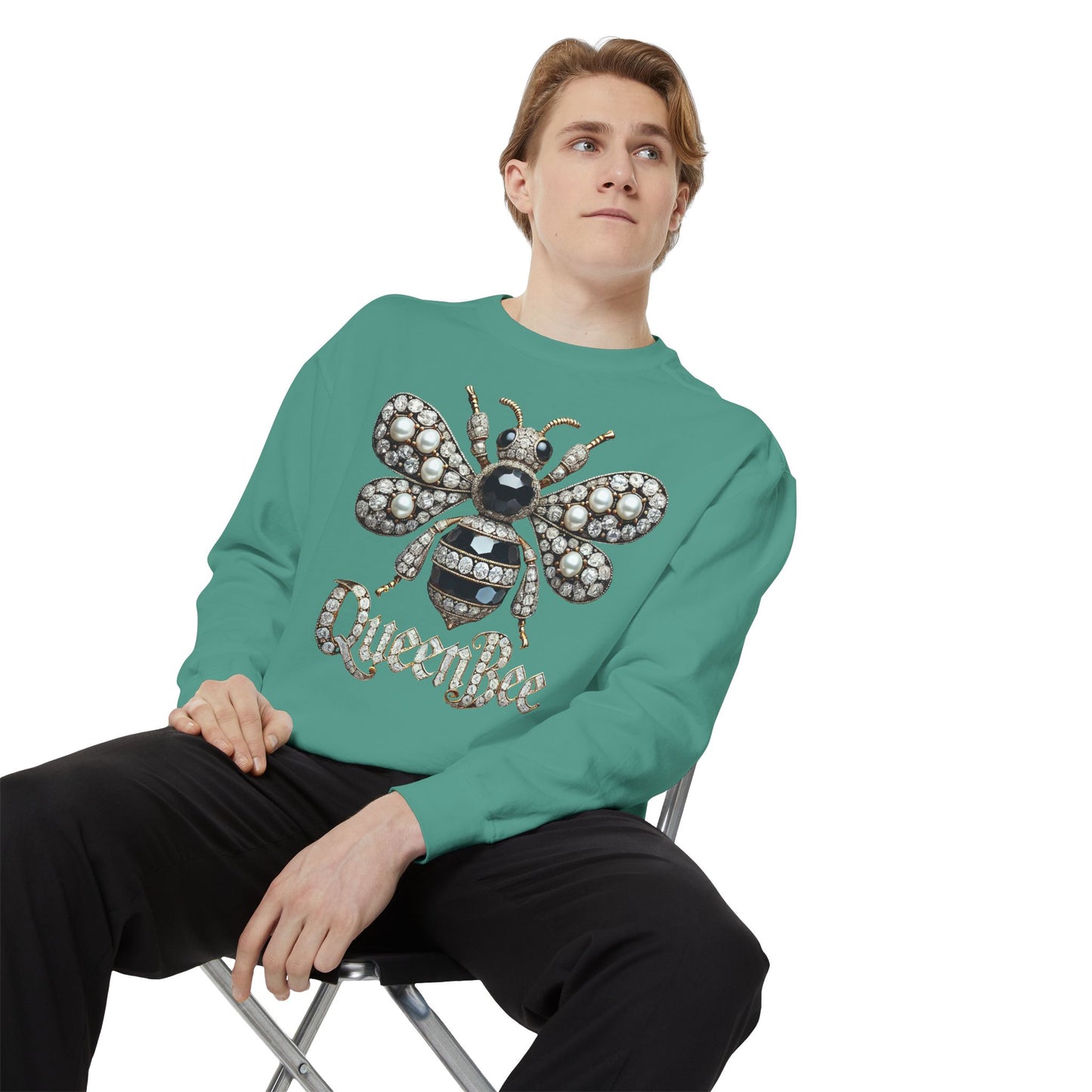 Artistic Garment-Dyed Unisex Sweatshirt - Abstract Ocean Design