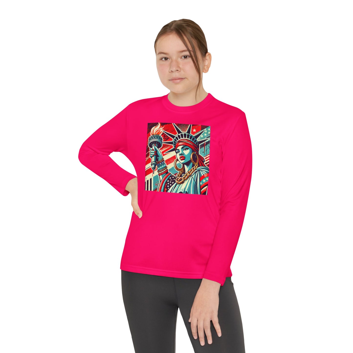 Youth Long Sleeve Tee - Statue of Liberty Graphic - Adventure Ready Apparel