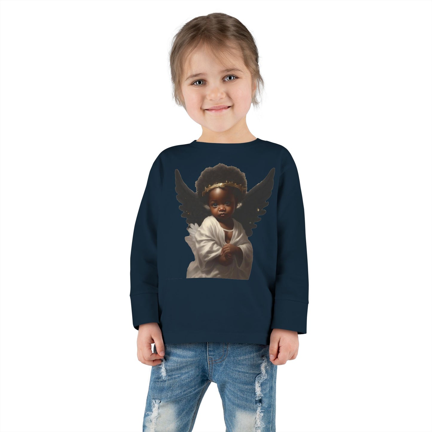 Angel Wings Toddler Long Sleeve Tee - Adorable Kids Graphic Shirt