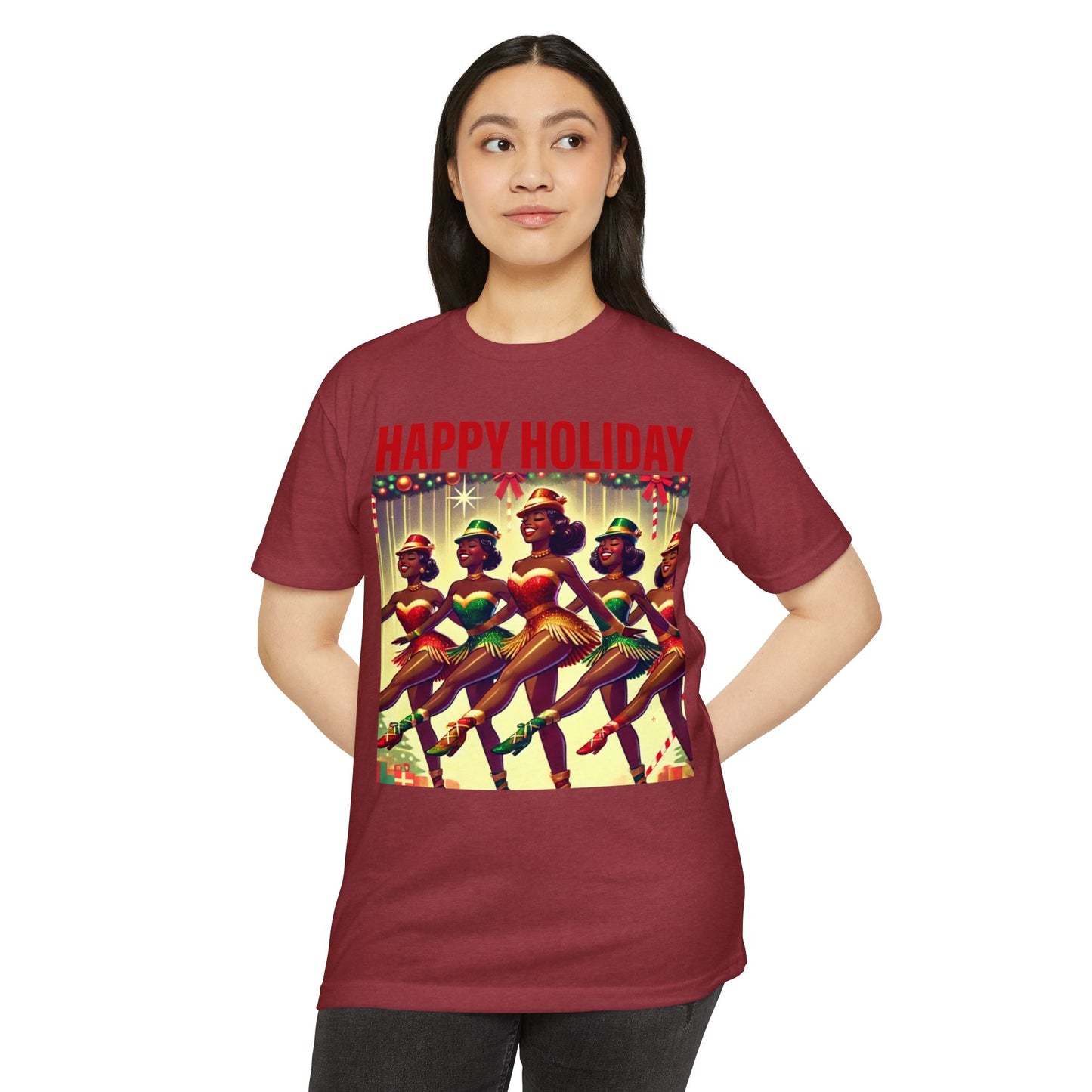 Vintage Holiday Dance Graphic T-Shirt - Happy Holidays Celebration Tee