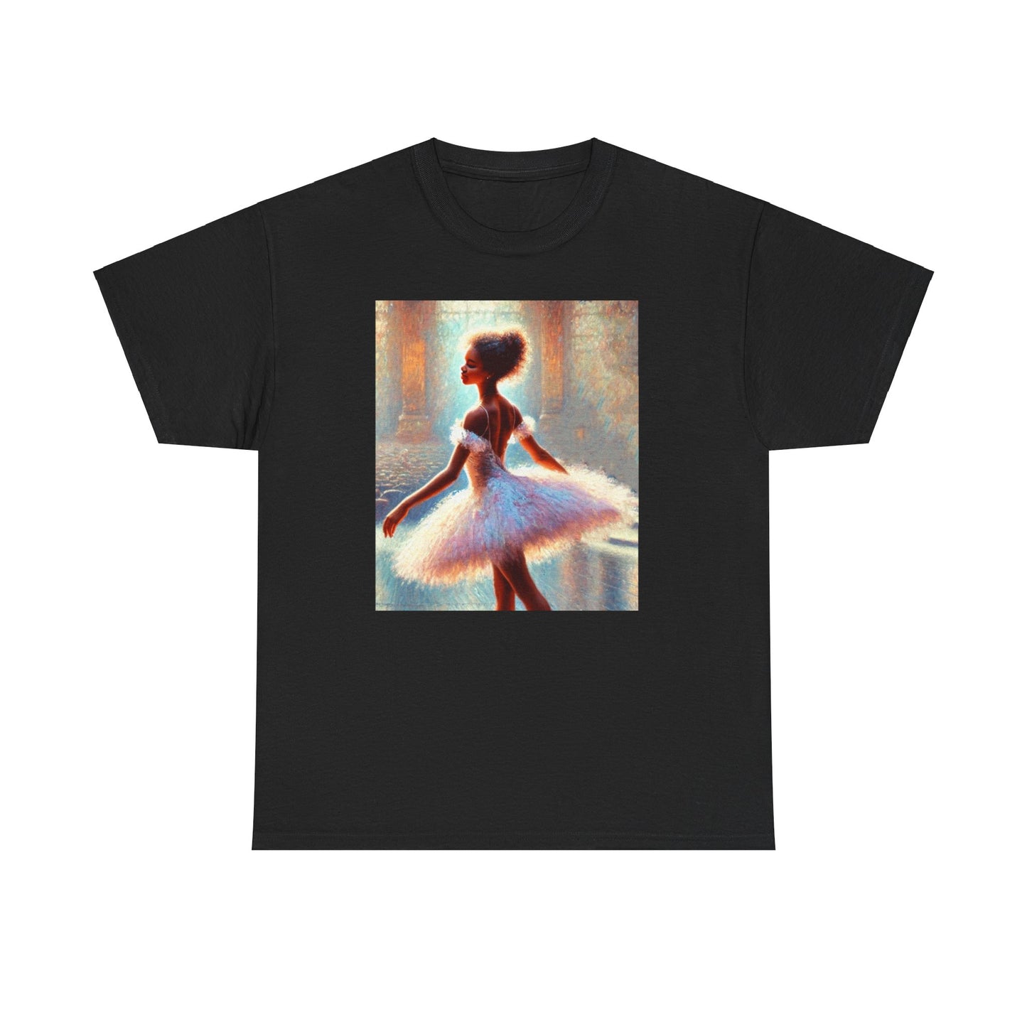 Elegant Ballerina Unisex Heavy Cotton Tee - Artistic Dance T-Shirt for Ballet Lovers