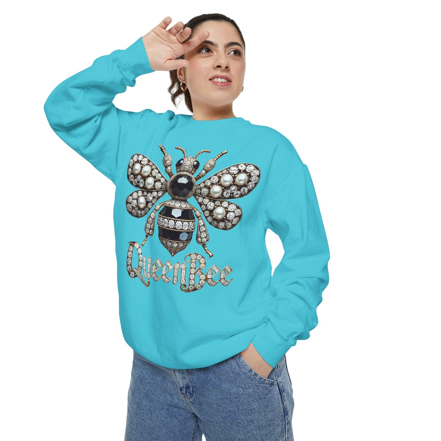 Artistic Garment-Dyed Unisex Sweatshirt - Abstract Ocean Design