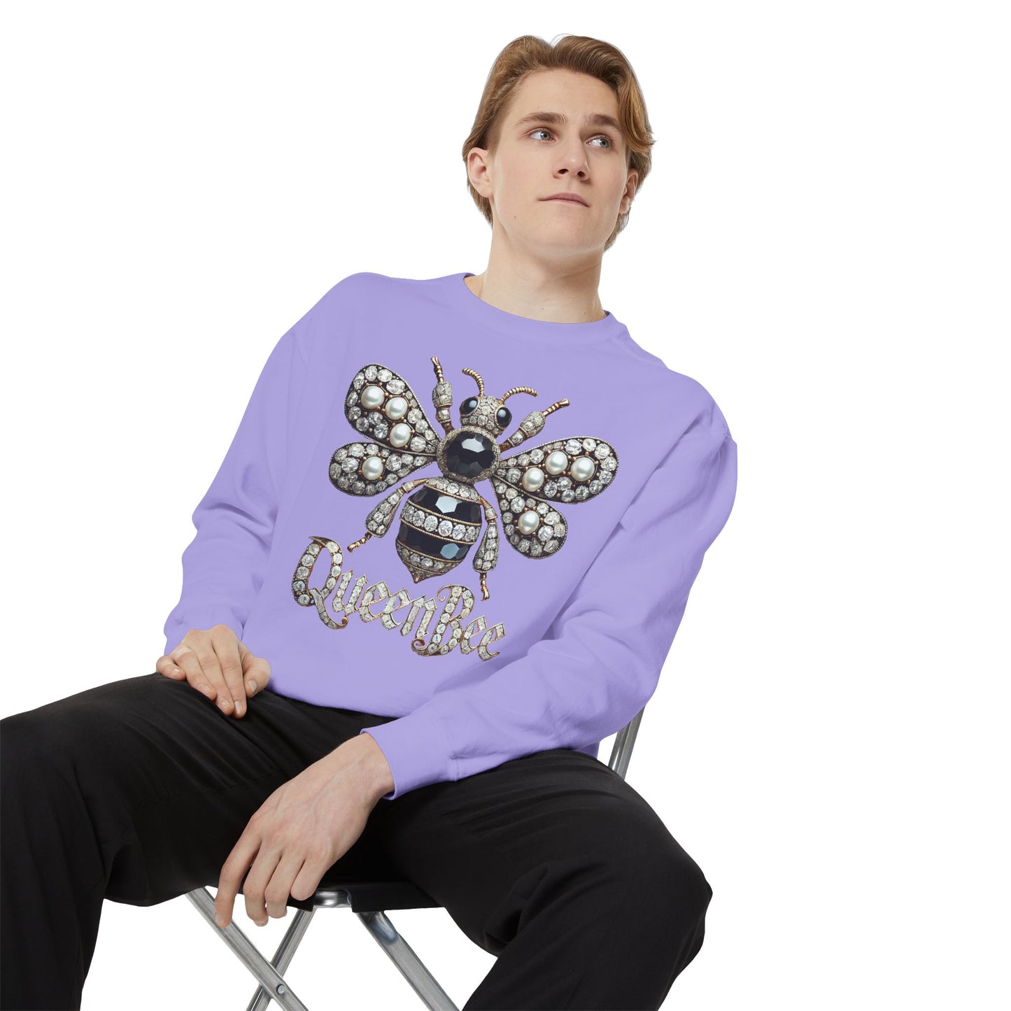 Artistic Garment-Dyed Unisex Sweatshirt - Abstract Ocean Design