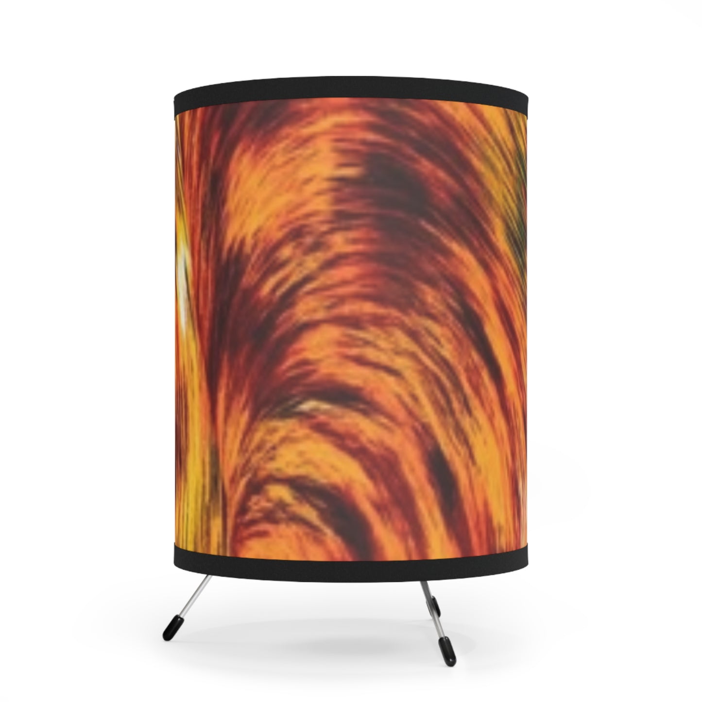 Artistic Tripod Lamp with Vibrant Printed Shade - Ideal for Home Decor