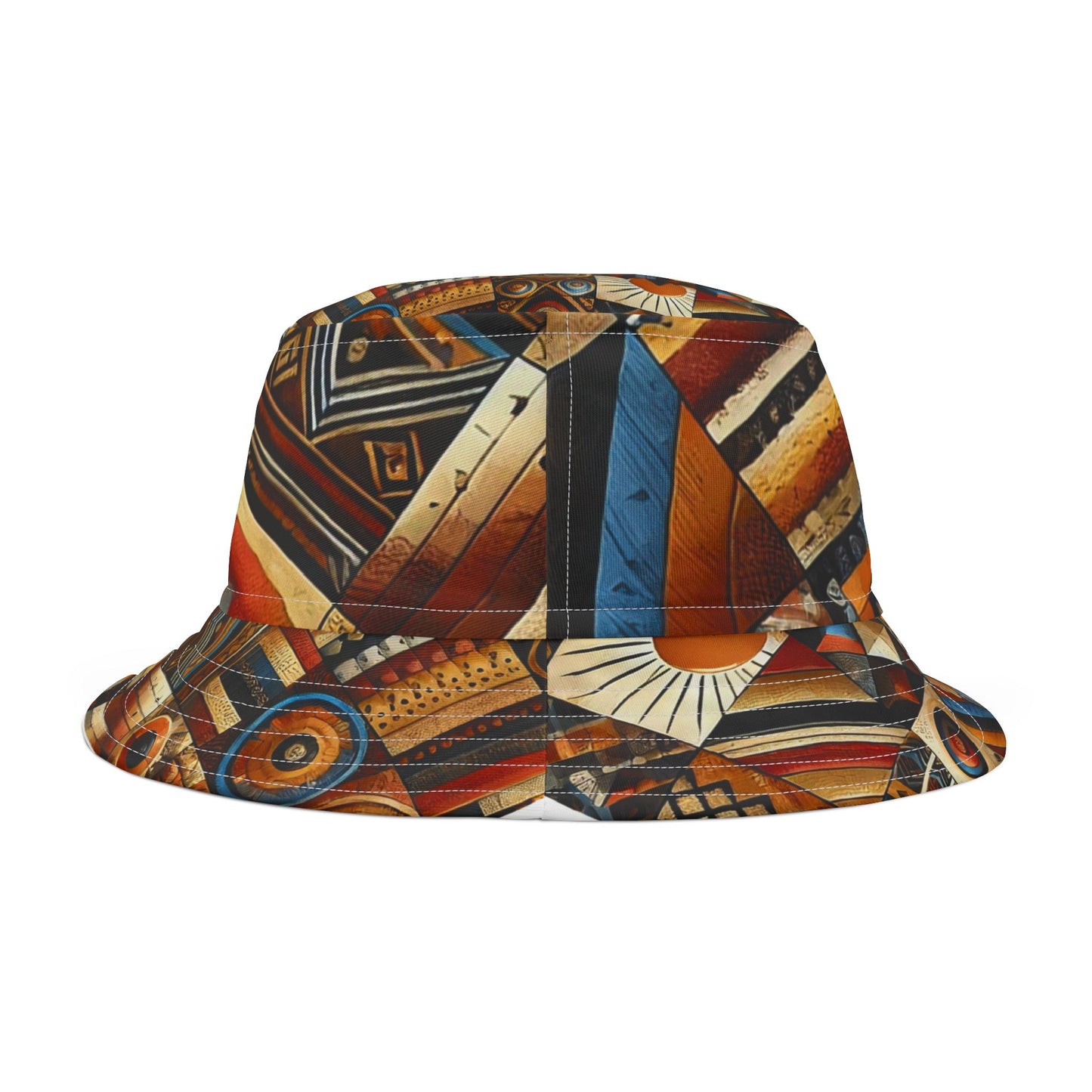 Artistic Geometric Bucket Hat - Colorful Patterned Sun Hat for Summer Adventures