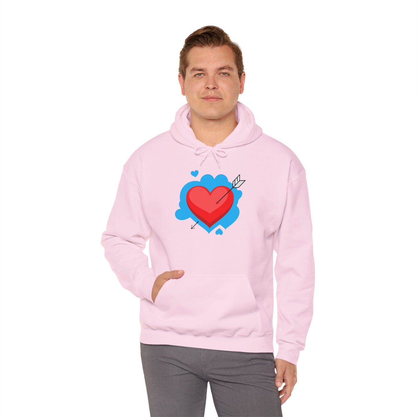 Love Arrow Unisex Hooded Sweatshirt - Cozy Valentine's Day Gift