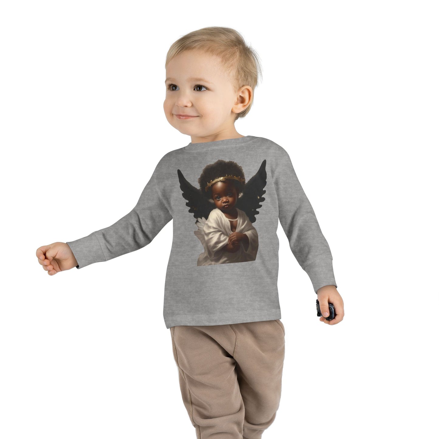 Angel Wings Toddler Long Sleeve Tee - Adorable Kids Graphic Shirt