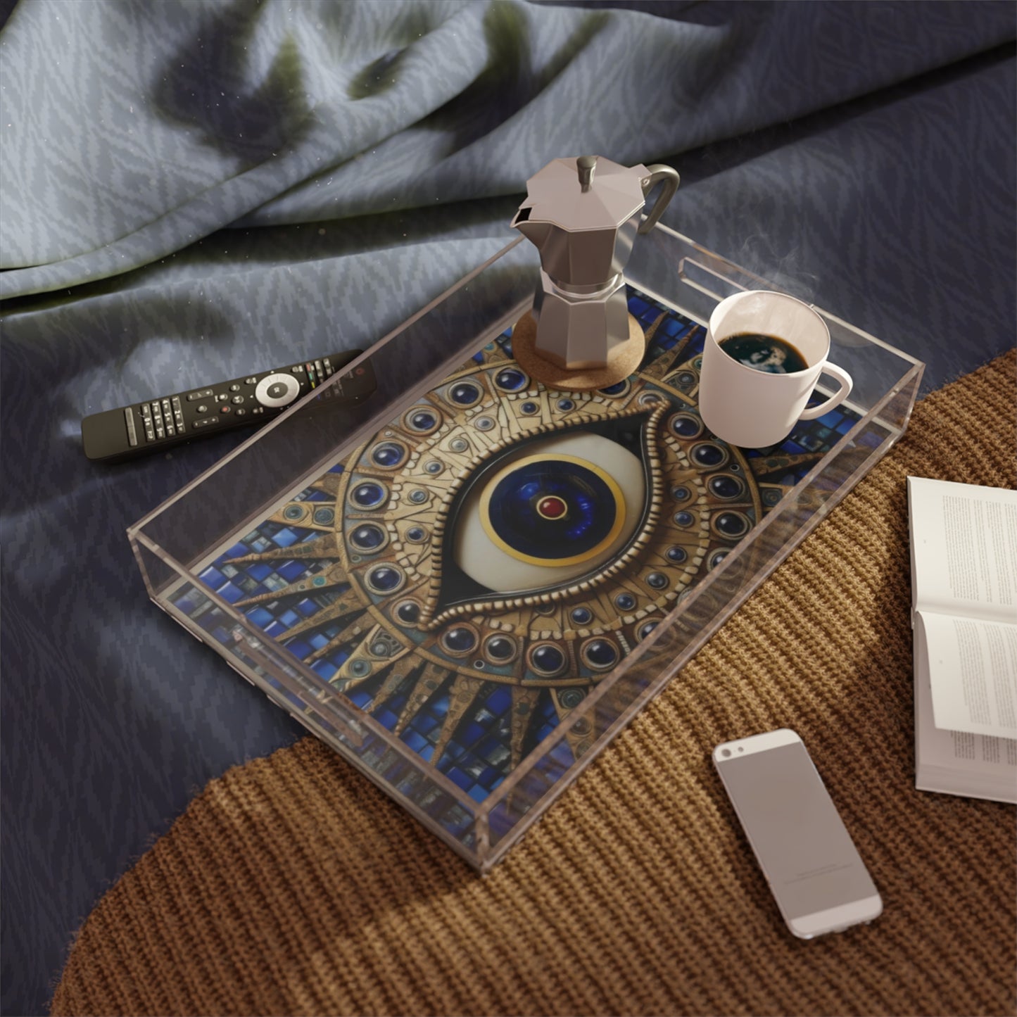Eye of Providence Acrylic Serving Tray – Elegant Home Decor for Entertaining