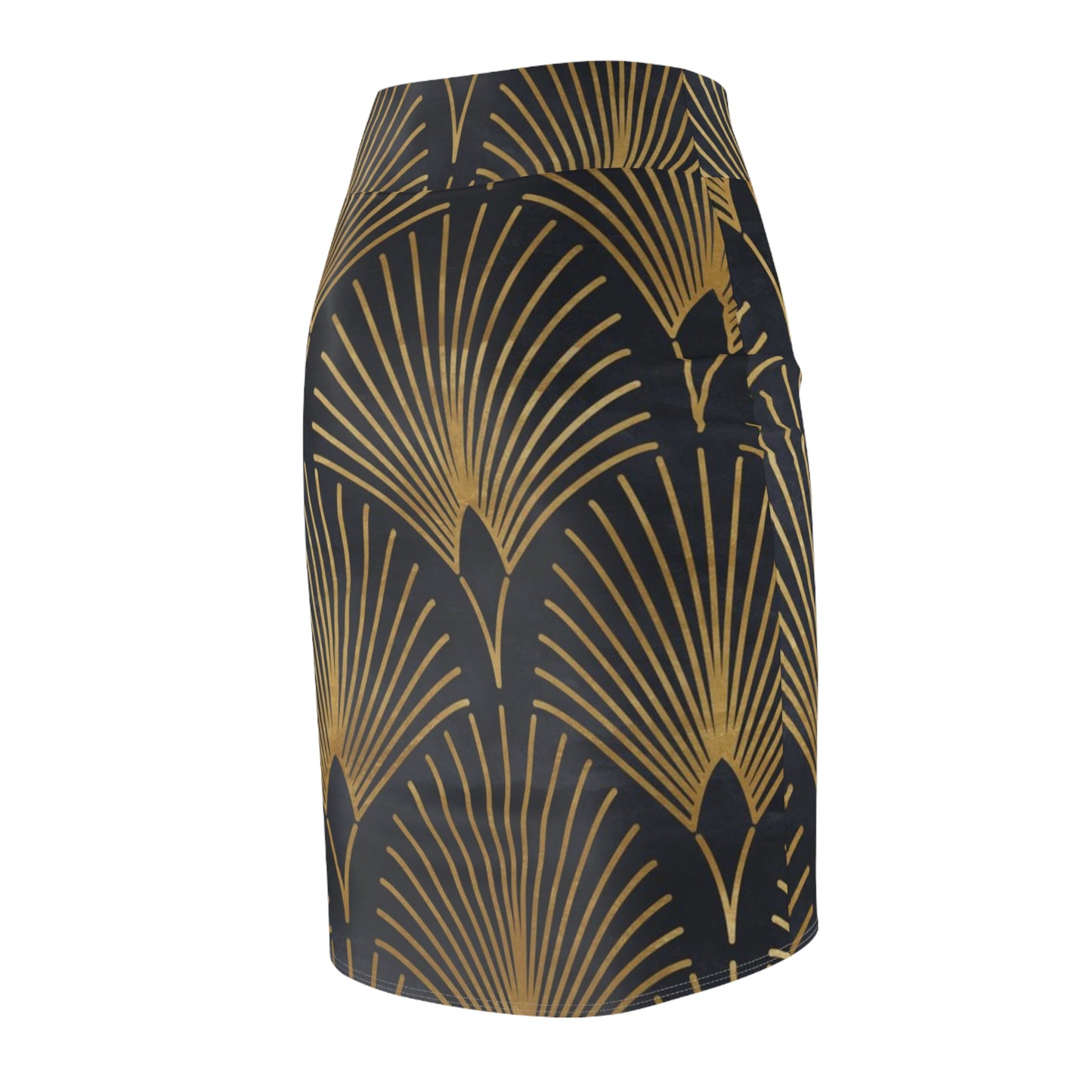 Gold Art Deco Women's Pencil Skirt - Elegant Fashion for Special Occasions