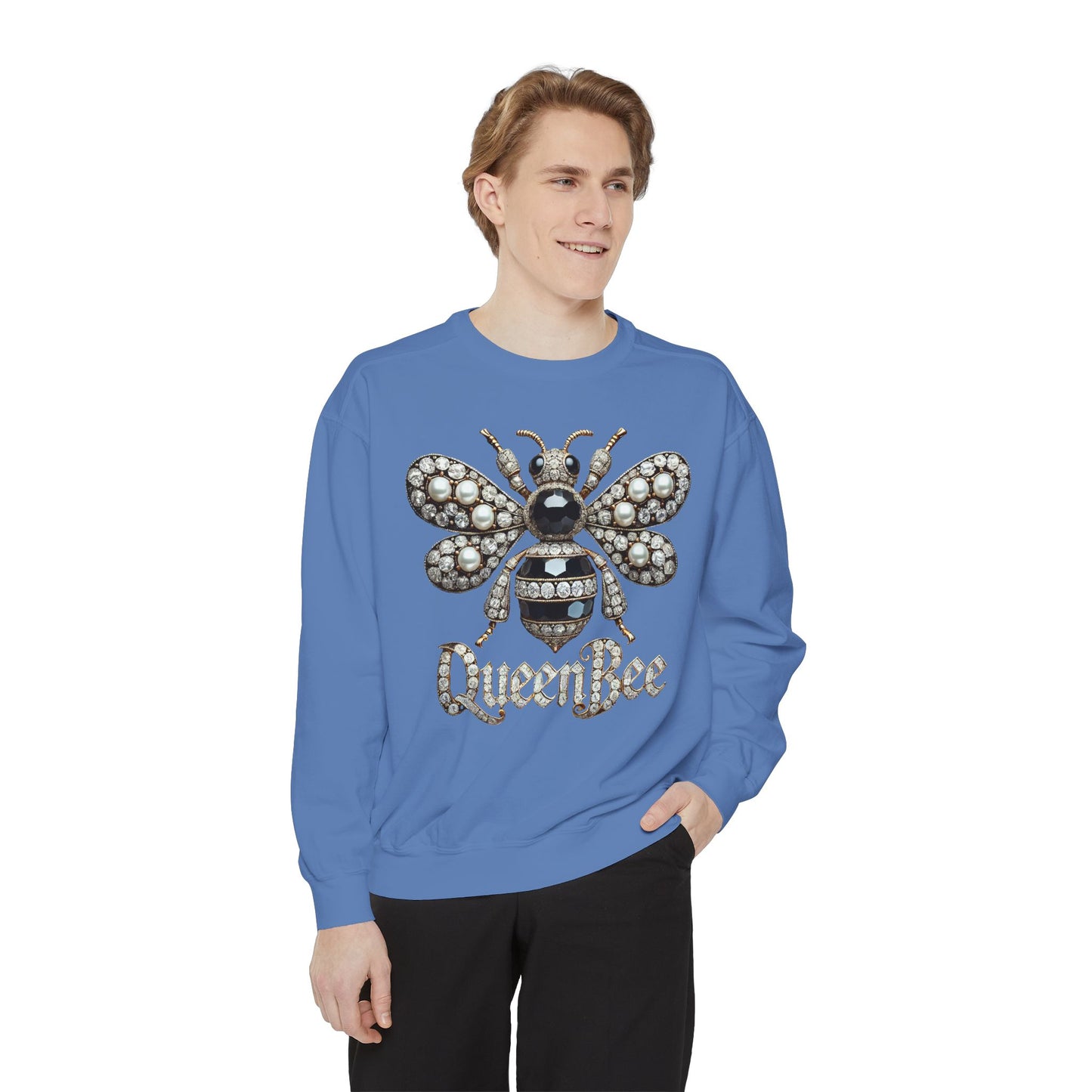 Artistic Garment-Dyed Unisex Sweatshirt - Abstract Ocean Design