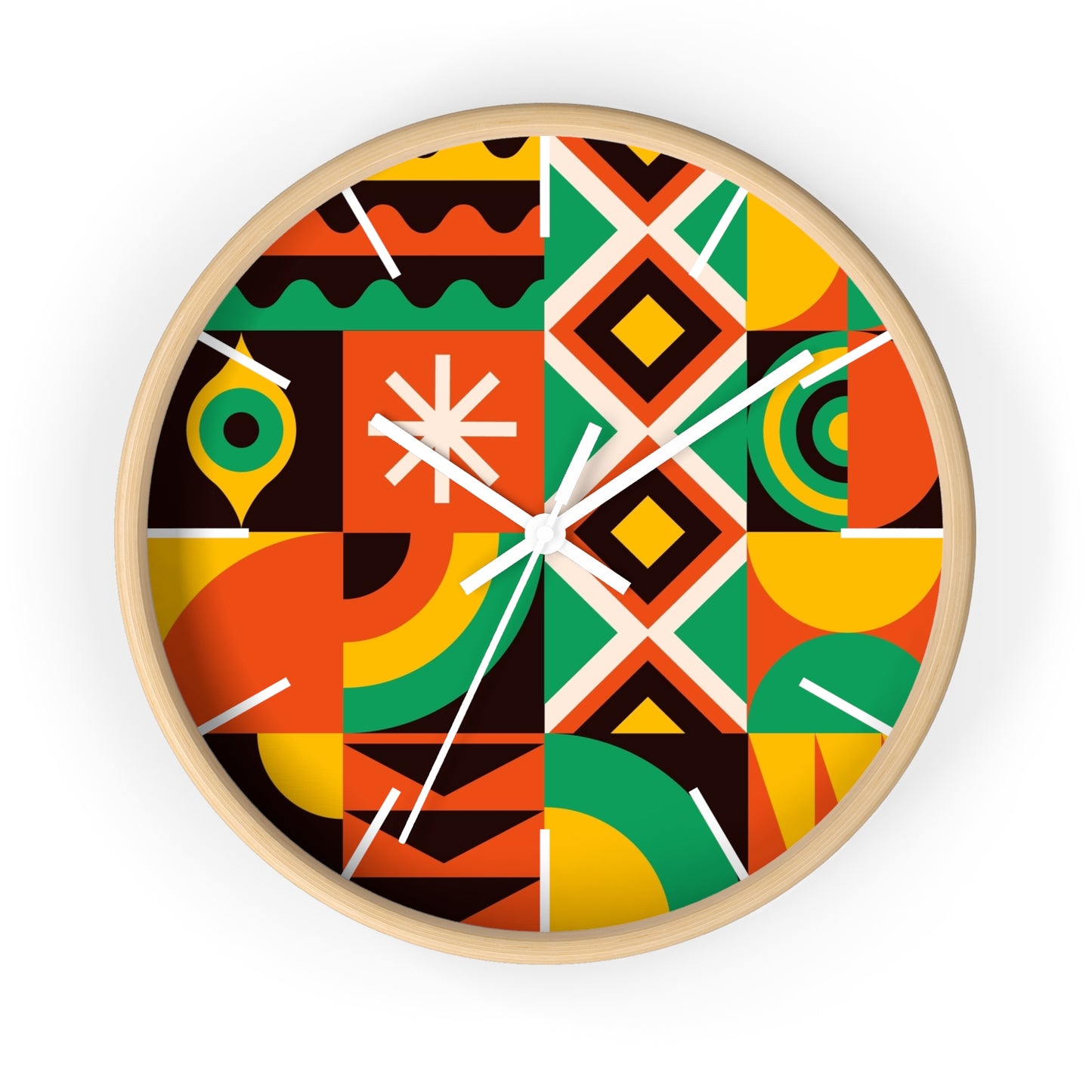 Vibrant Geometric Wall Clock - Colorful Modern Home Decor