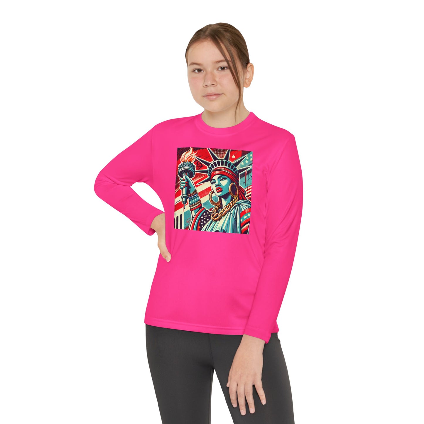 Youth Long Sleeve Tee - Statue of Liberty Graphic - Adventure Ready Apparel