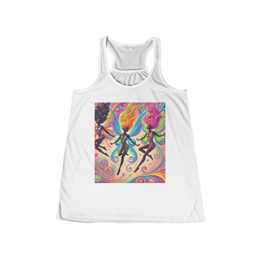 Colorful Fairy Dance Women's Flowy Racerback Tank