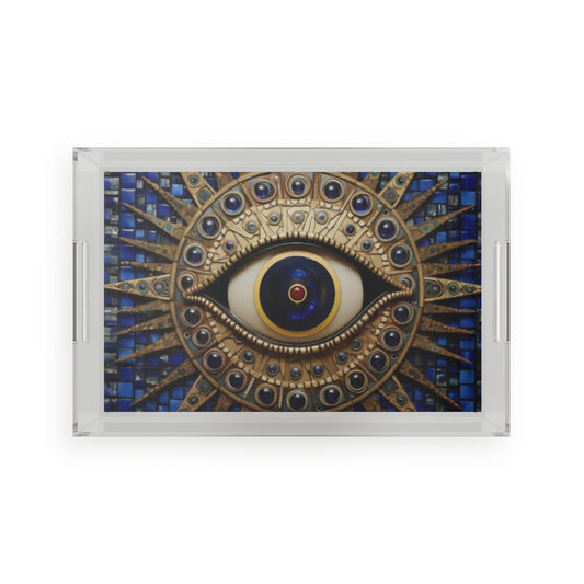 Eye of Providence Acrylic Serving Tray – Elegant Home Decor for Entertaining