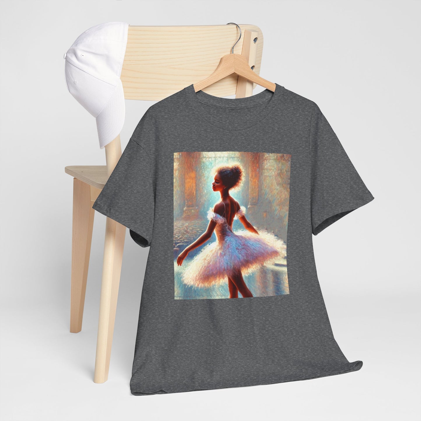 Elegant Ballerina Unisex Heavy Cotton Tee - Artistic Dance T-Shirt for Ballet Lovers