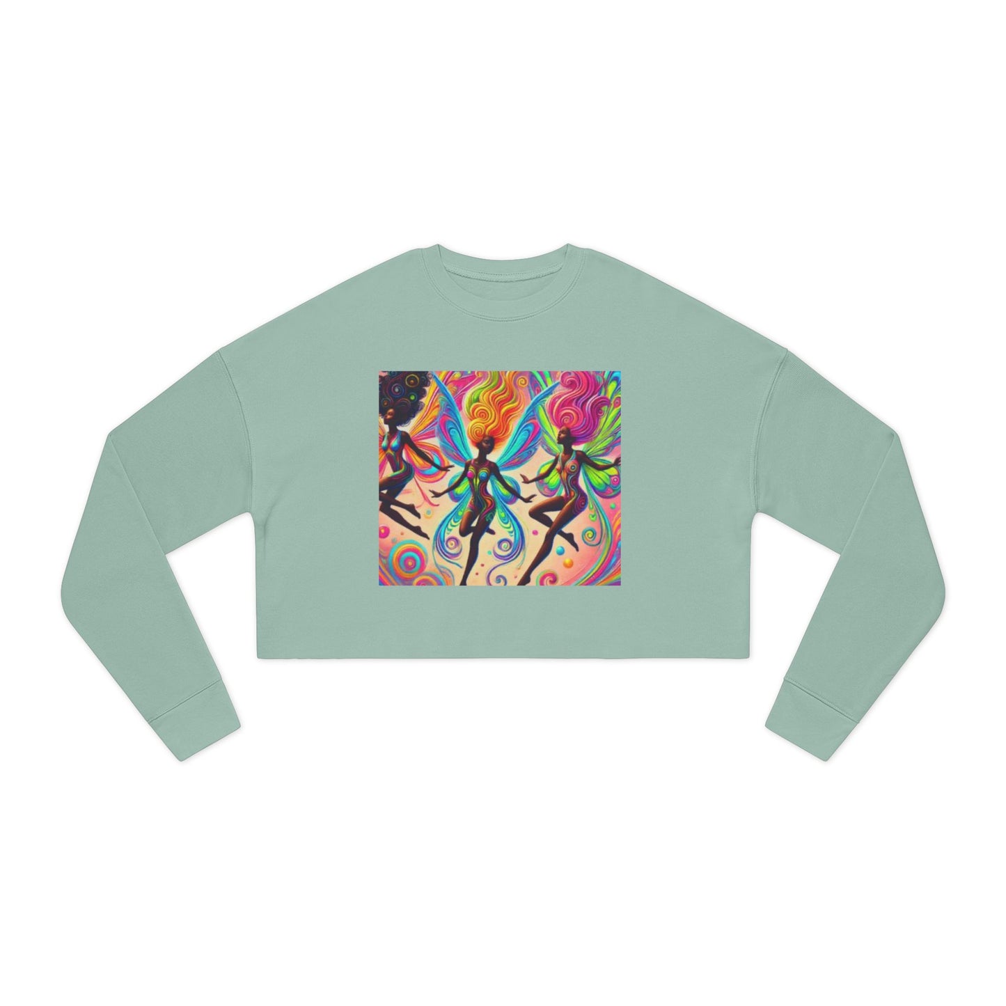Colorful Fairy Women’s Cropped Sweatshirt - Trendy & Stylish for Everyday Wear