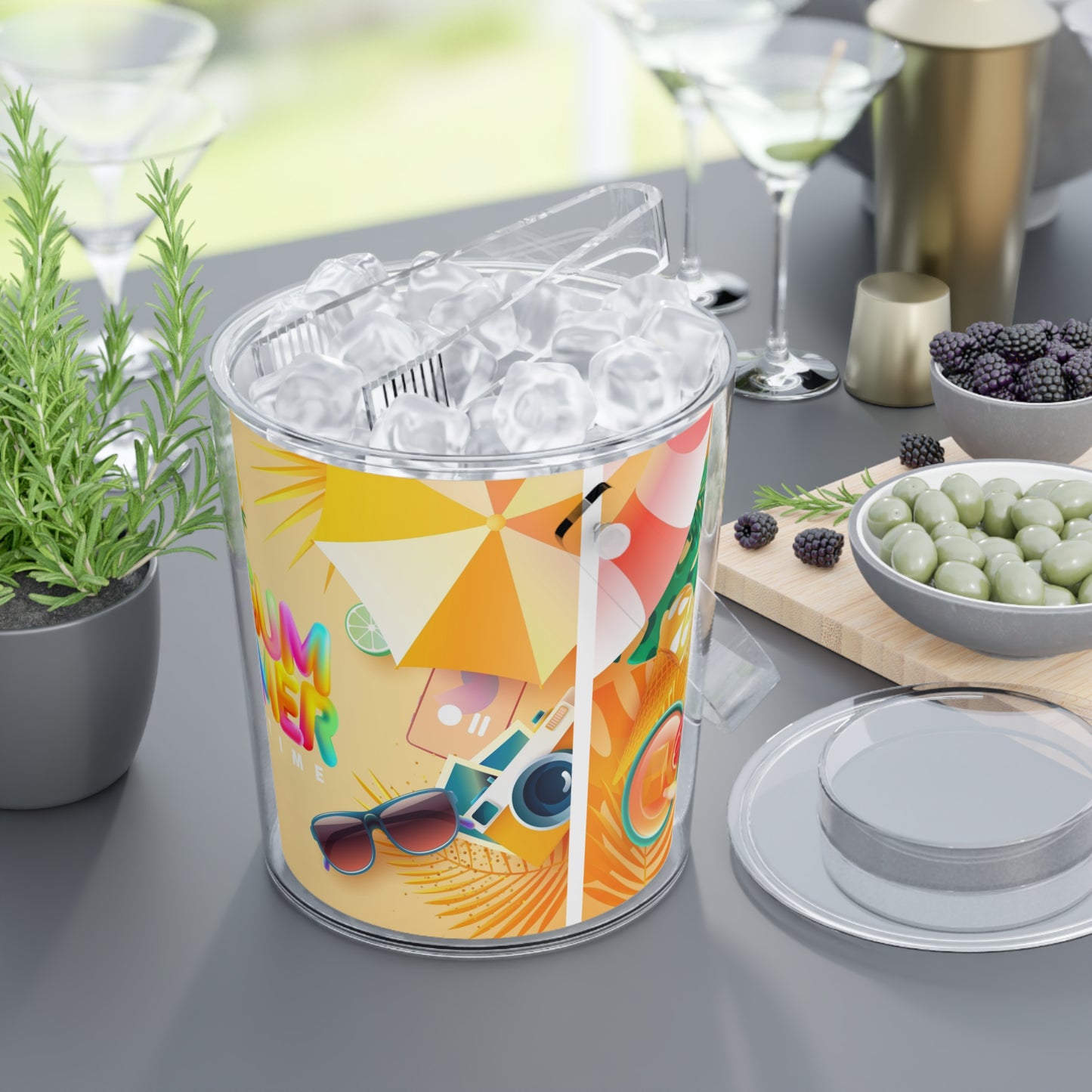 Ice Bucket with Tongs