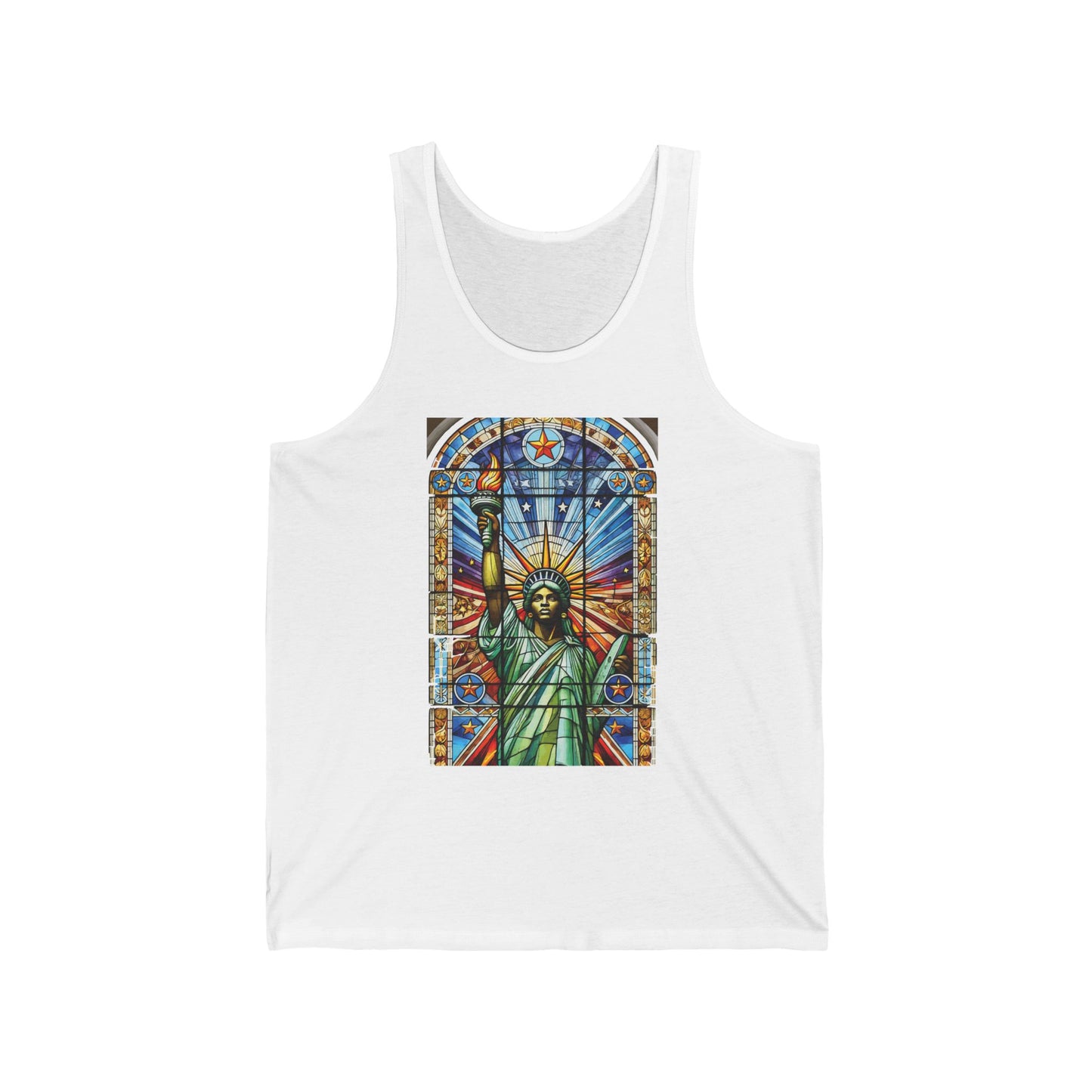 Statue of Liberty Unisex Jersey Tank - Patriotic Summer Apparel