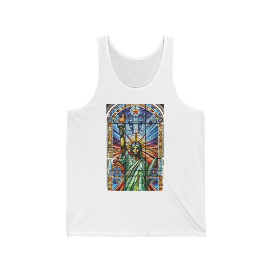 Statue of Liberty Unisex Jersey Tank - Patriotic Summer Apparel