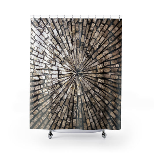 Rustic Stone Shower Curtain - Vintage Home Decor for Spa-Like Bathrooms
