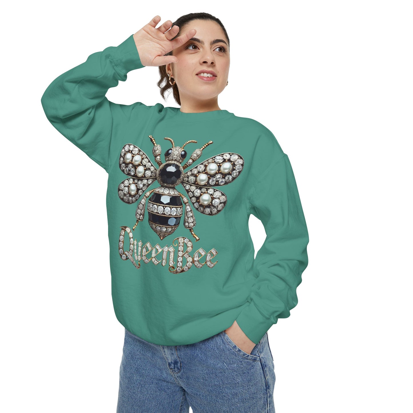 Artistic Garment-Dyed Unisex Sweatshirt - Abstract Ocean Design