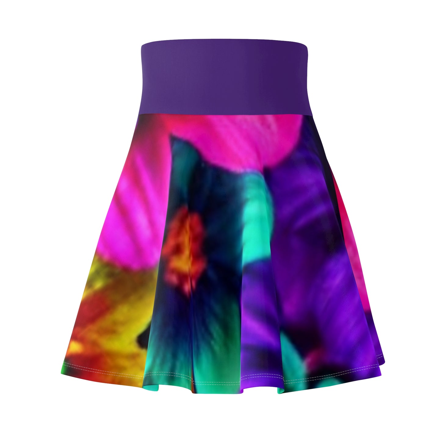 Vibrant Women's Skater Skirt - Colorful Floral Print for Summer Fun