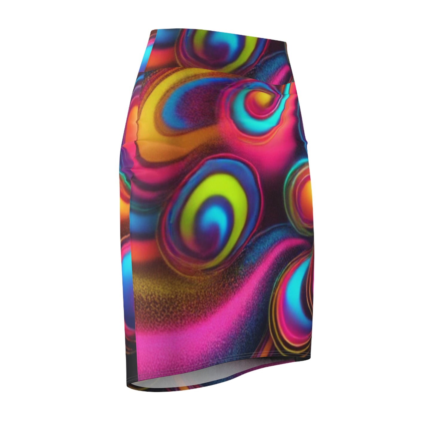 Colorful Swirl Women's Pencil Skirt - Vibrant Stylish Midi