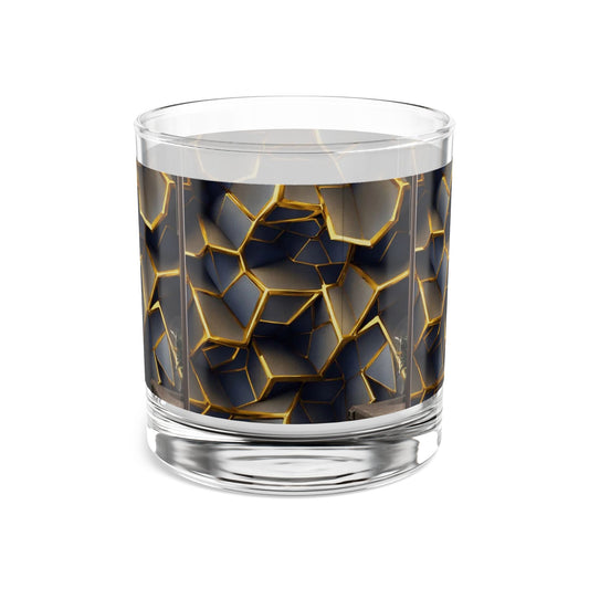 Elegant Geometric Rocks Glass - 10oz Drinking Glass for Home Bar