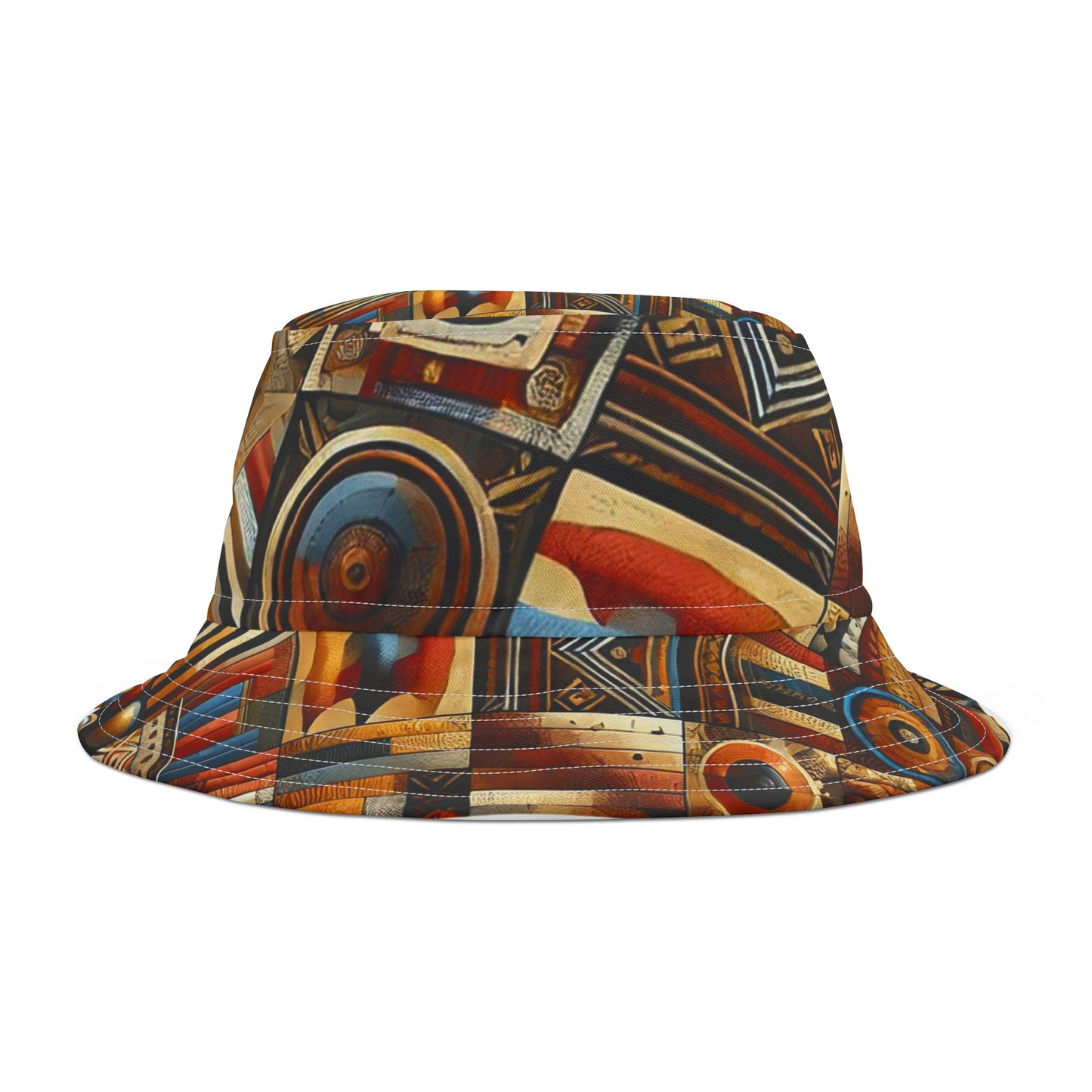 Artistic Geometric Bucket Hat - Colorful Patterned Sun Hat for Summer Adventures