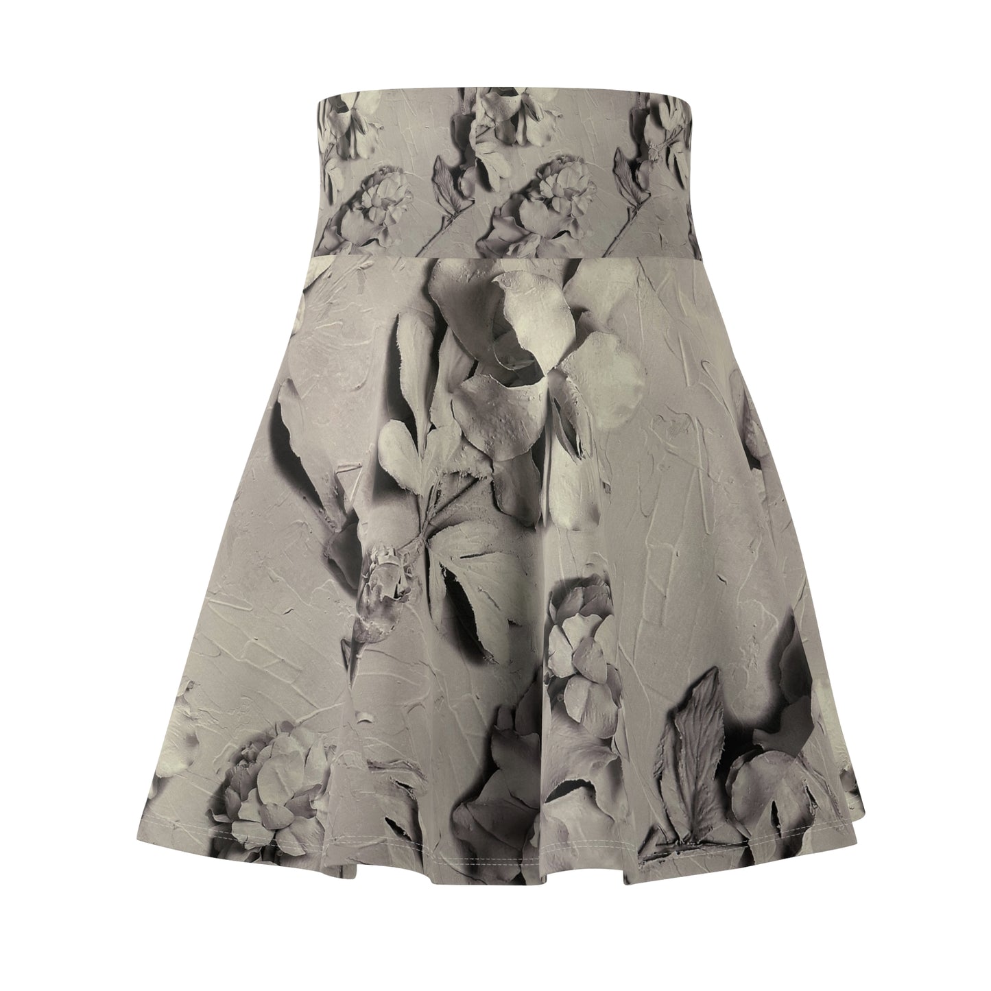 Floral Textured Women's Skater Skirt - Elegant & Versatile Summer Fashion
