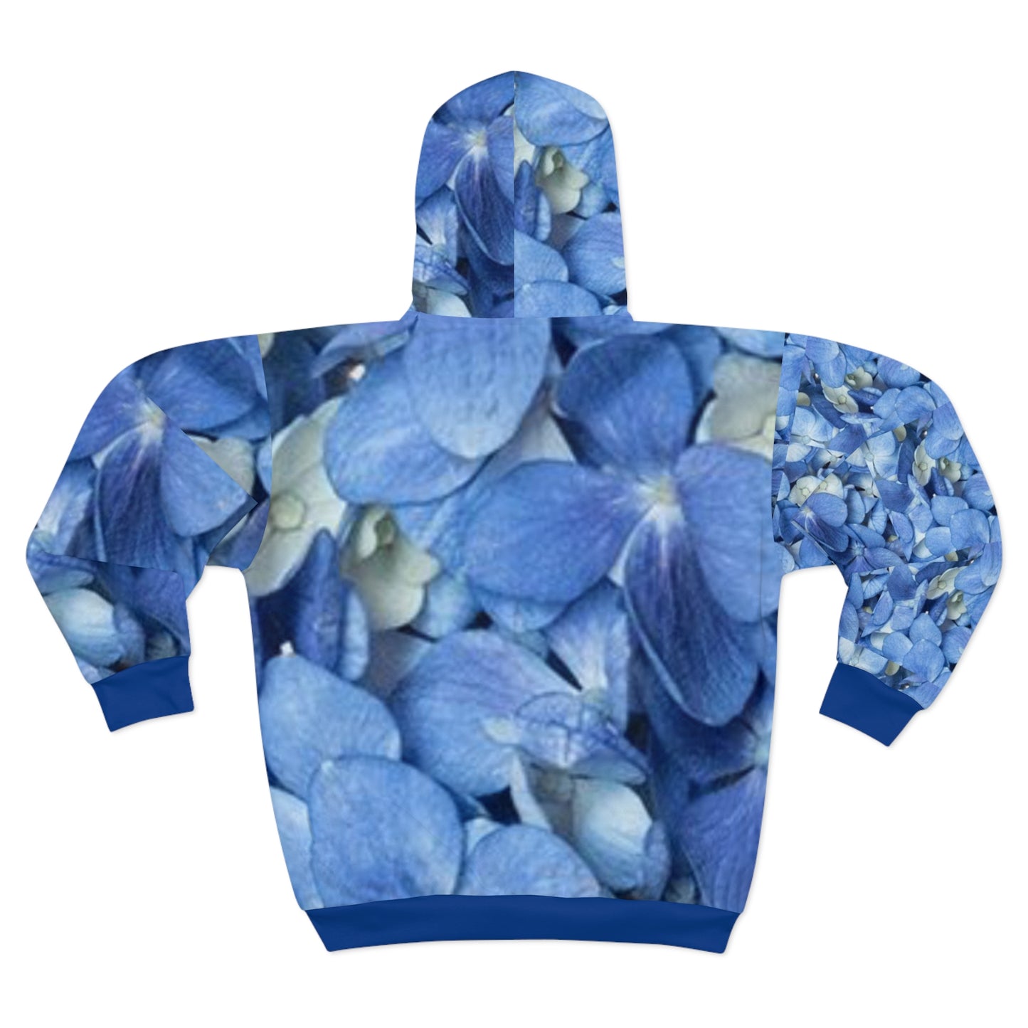 Floral Blue Unisex Zip Hoodie - Cozy and Stylish for Nature Lovers