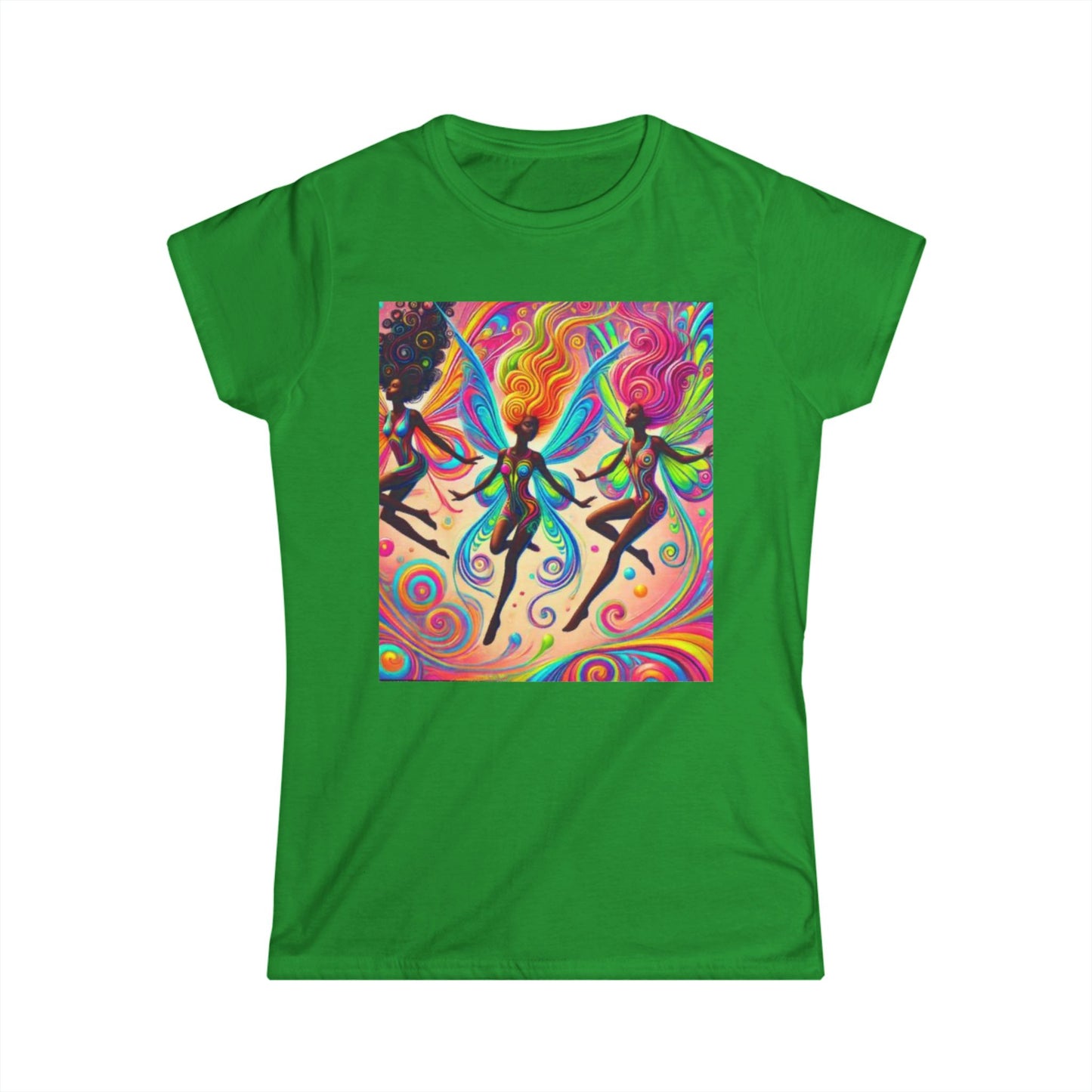 Colorful Fairy Women's Softstyle Tee - Whimsical Graphic T-Shirt for Creative Souls