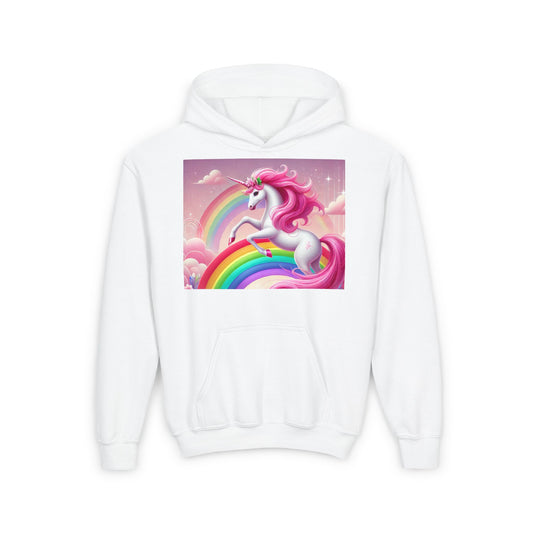 Youth Unicorn Rainbow Hoodie - Colorful Fun for Kids