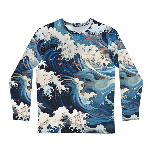 Ocean Wave Men's Long Sleeve Shirt - Stylish, Casual Comfort for All Seasons