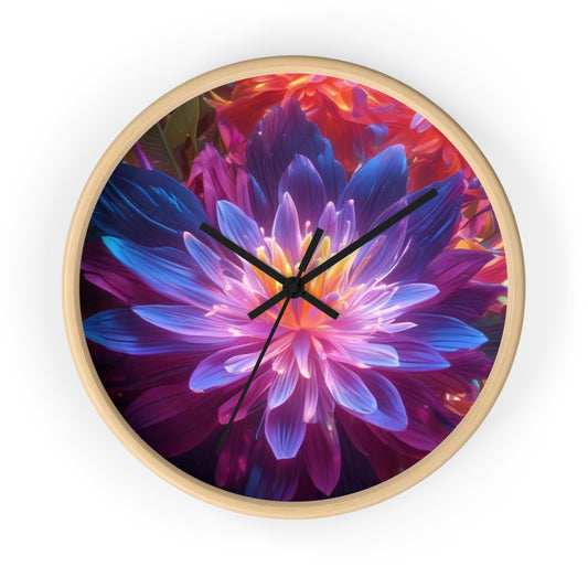 Vibrant Floral Wall Clock - Colorful Home Decor for Nature Lovers