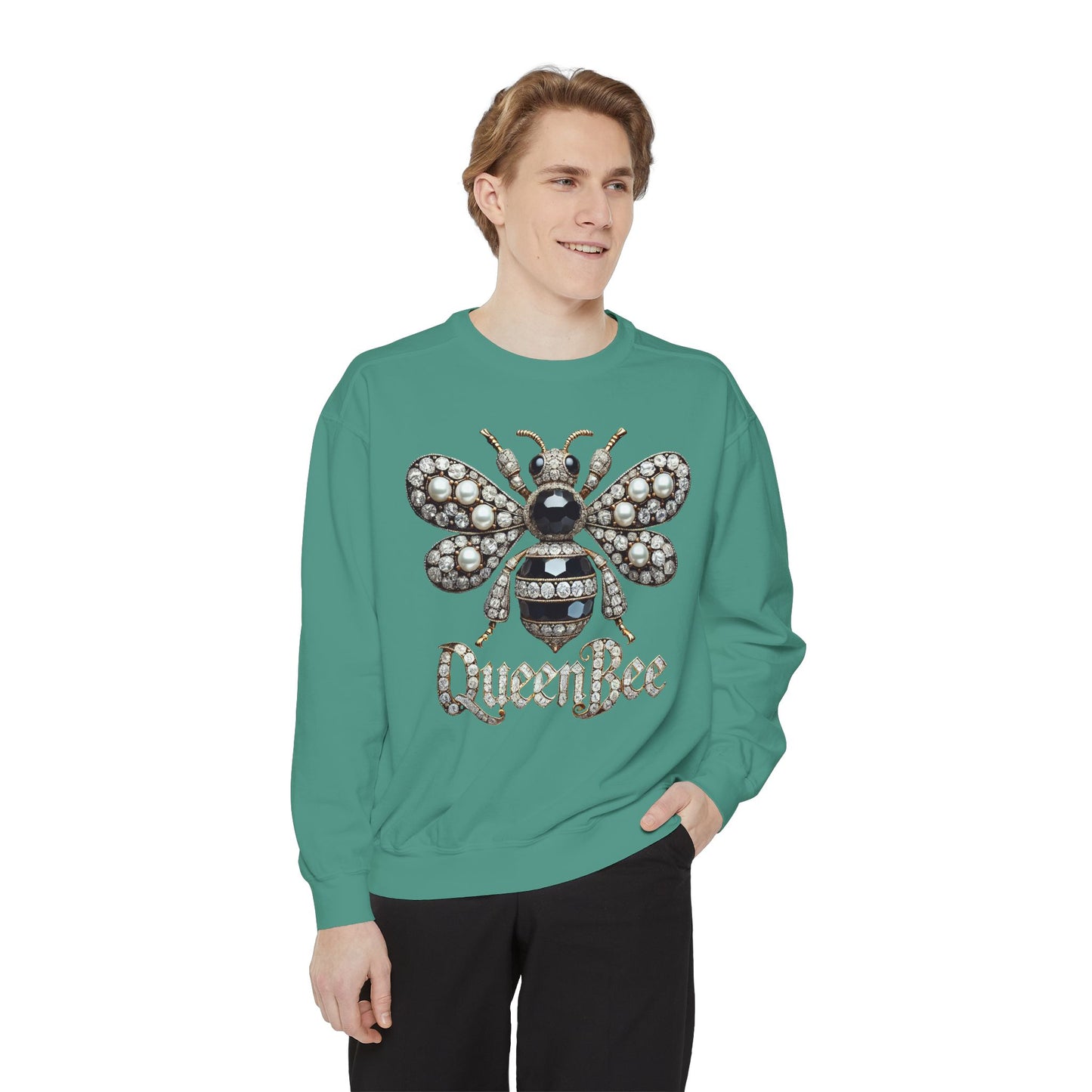 Artistic Garment-Dyed Unisex Sweatshirt - Abstract Ocean Design