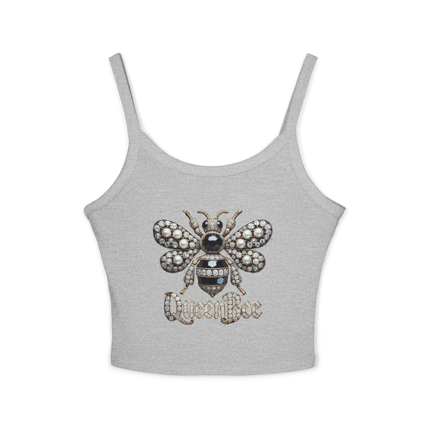 Queen Bee Sparkle Women's Spaghetti Strap Tank Top