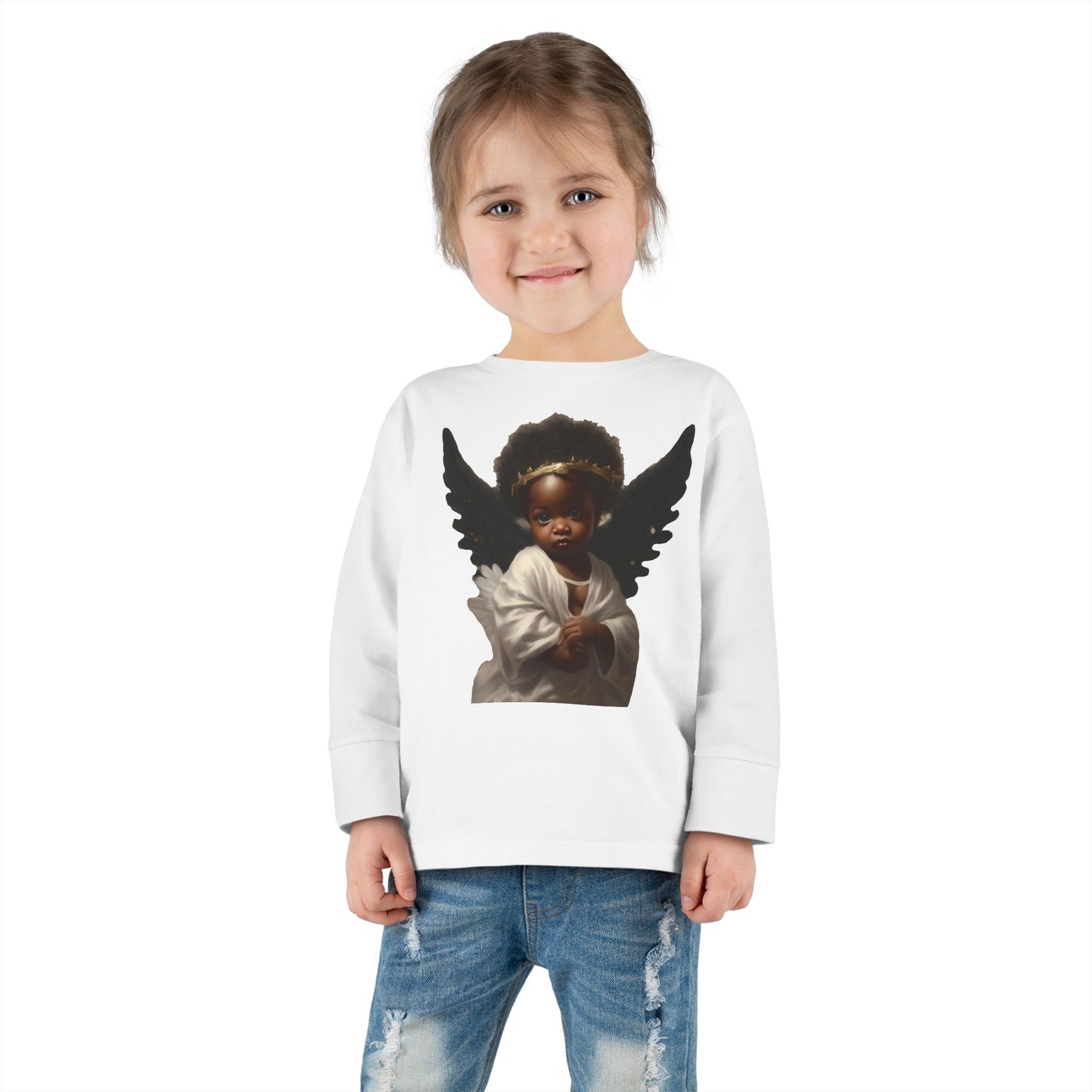 Angel Wings Toddler Long Sleeve Tee - Adorable Kids Graphic Shirt