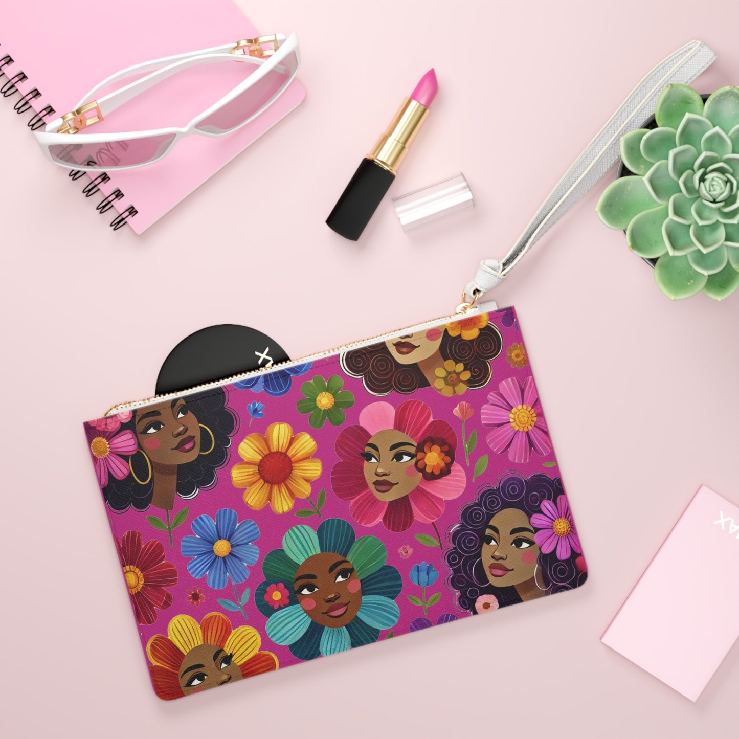 Floral Patterned Clutch Bag – Vibrant Art for Fashionable Women